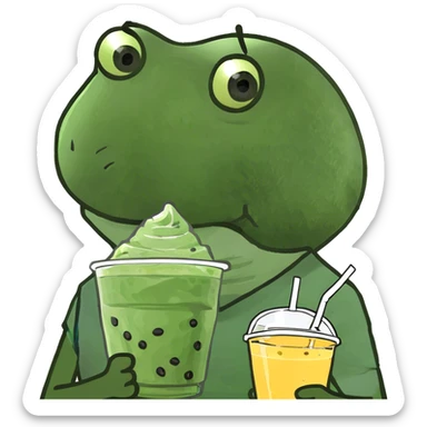 person with boba sticker