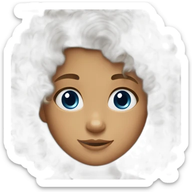 curly hair 7 year old girl blue eyes sticker