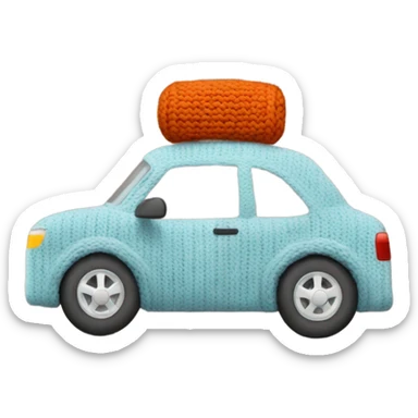 Knit sweater with car design sticker