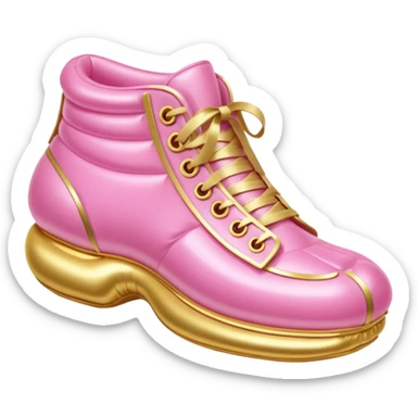 gold rococo kawaii pink inflatable puffy shell shoe sticker