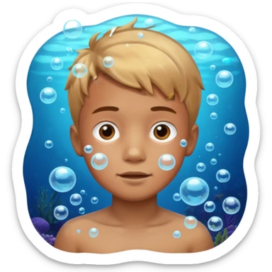 Underwater boy sticker