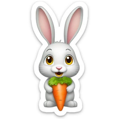 rabbit with carrot sticker