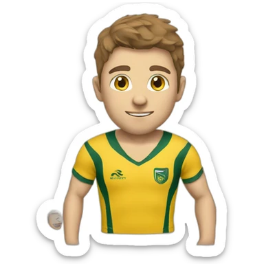 Rugby player yellow t-shirt sticker