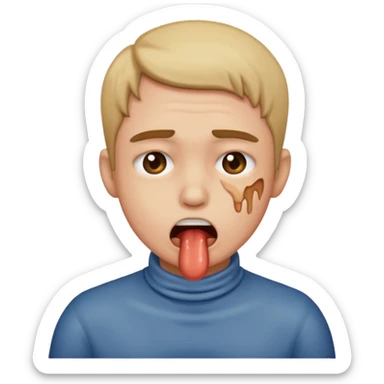 Person choking themselves sticker