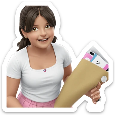 smiling girl in stylish outfit sticker