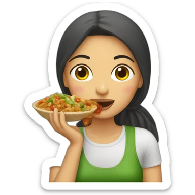 Tunisian woman eating kafteji sticker