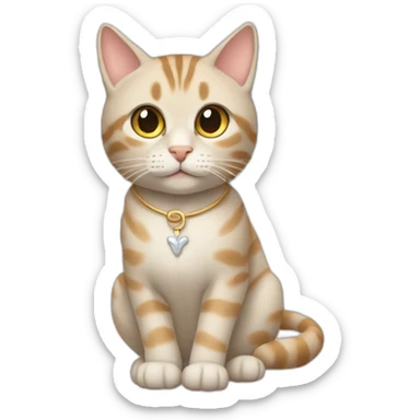 Light Beige tabby cat with angel wings sticker