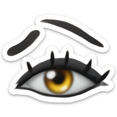 eye with cat style eyeliner with the pencil drawing it sticker