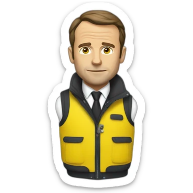 macron with gilet jaune sticker