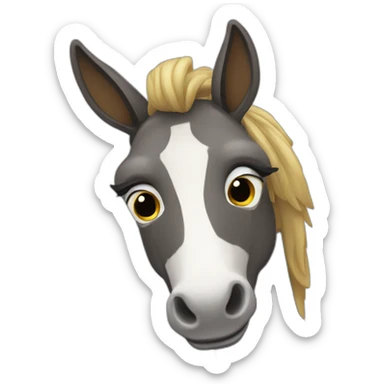 Un burro con Sara claus sticker