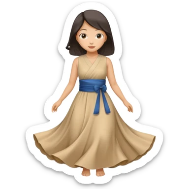 Asian women from japan wearing a dress sticker