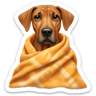 a ridgeback dog with a blanket  sticker