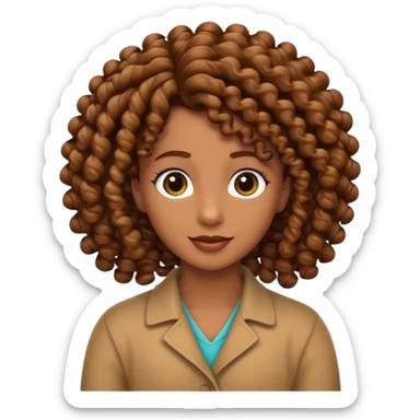 curly hair strand shaped like a spiral sticker