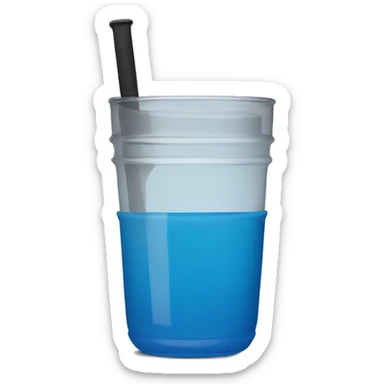 Plain Blue Stanley tumbler with a handle and no face against a plain transparent background and nothing else  sticker