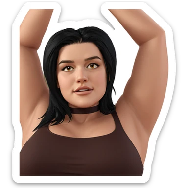 bound beauty with black hair sticker