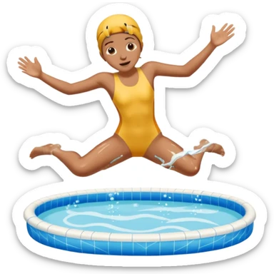 jumpimg into swimming pool splash sticker