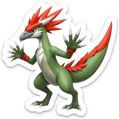 Sceptile-Blaziken-Silvally-fusion sticker