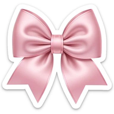 light pink ribbon bow sticker