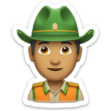 Pañoleta scout naranja con franjas verdes sticker