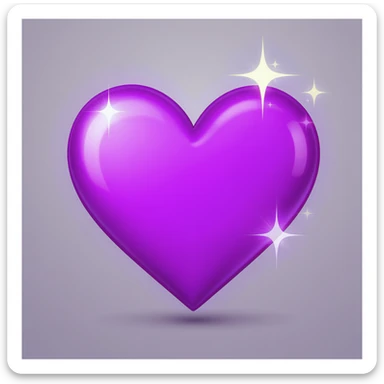 purple heart emoji with sparkles sticker
