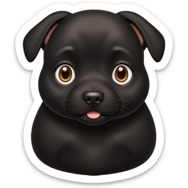 pregnant black dog sticker