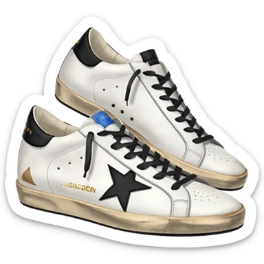 A golden goose shoe sneaker white with black heel sticker