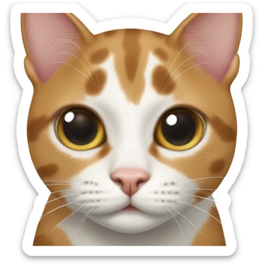 Cow cat white spot above her nose bridge sticker