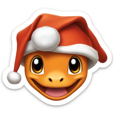 Charmander with a Santa hat on sticker