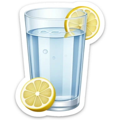 glass of water with lemon slices sticker