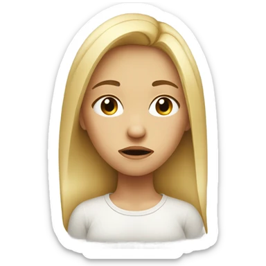 Blond woman upset  sticker