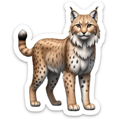 cinematic full body lynx, hyper-realistic, standing sticker