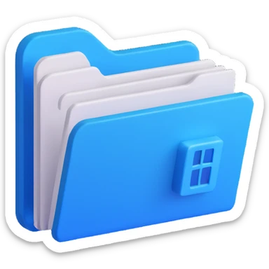 Windows 11 folder icon, modern, blue, slightly 3D, no text sticker