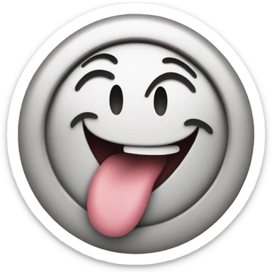 tongue out smiling face with peace sign sticker
