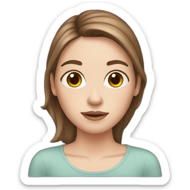 White girl with acne and brown hair sticker