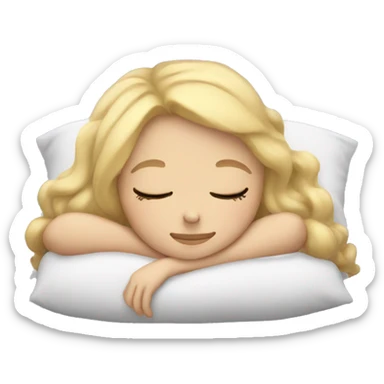 Blonde girl sleeping sticker