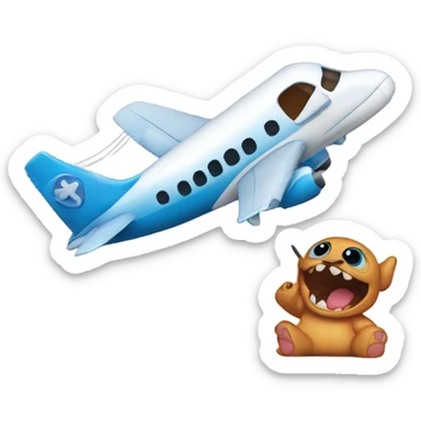 Stich y un avion sticker