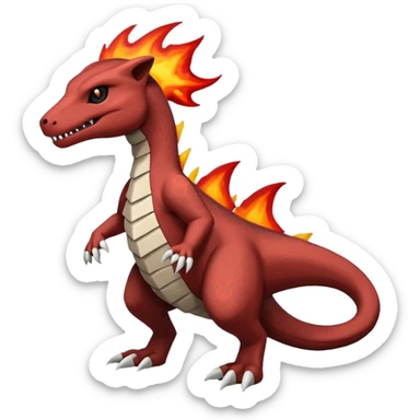 Black and magmatic Salazzle-Marowak-Cubone-Salandit-Charmeleon-fusion (full body) sticker