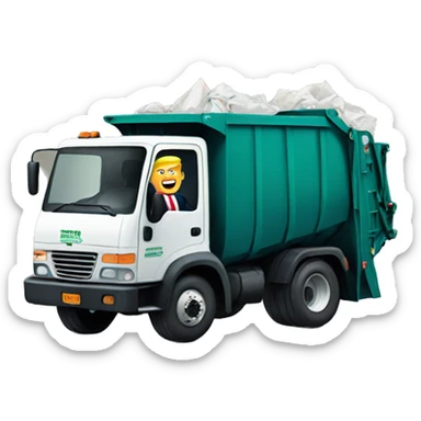 Donald trump driving a garbage truck sticker