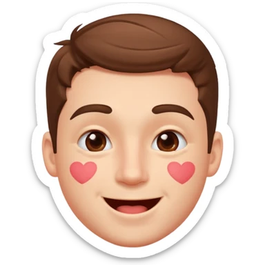 A guy with kiss mark all over his face acting crazy sticker