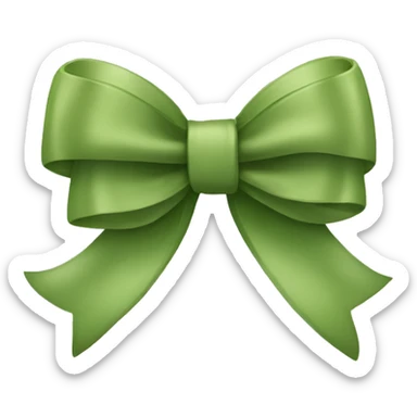 Matcha colored bow sticker