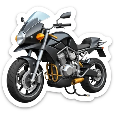 crashed sports motorcycle sticker