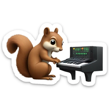 Squirrel play synthesizer sticker