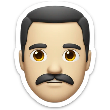 White guy with a black hair and moustache loking angry  sticker