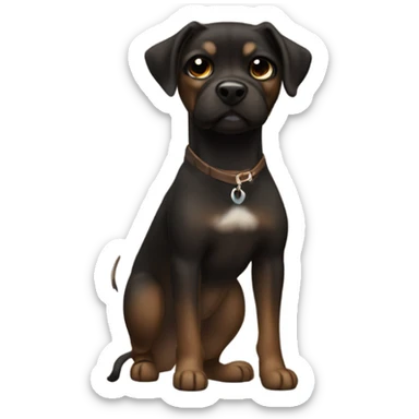 black Petit Brabancon with brown l sticker