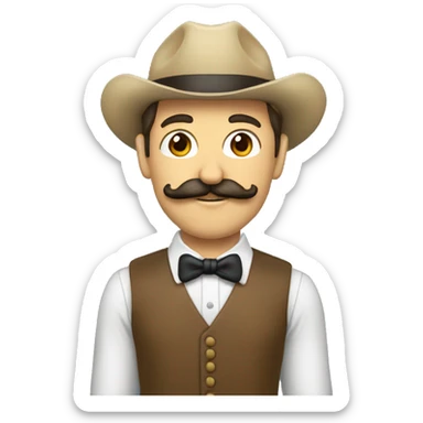 Señor con bigote y pelos de punta sticker