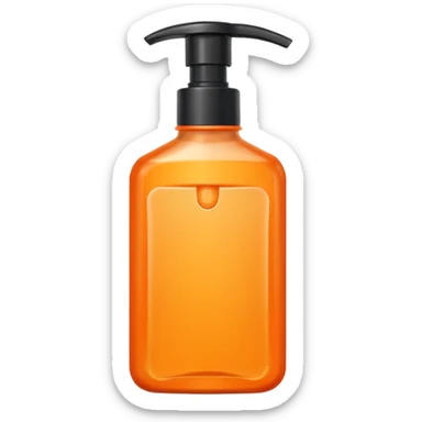 Square-shaped orange-colored shampoo - No product description sticker