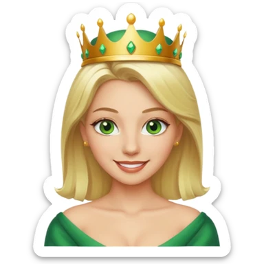Sexy Queen Green eyes blonde Hair sticker