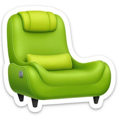 modern bright green coach with smooth curves, cheerful, clean design emoji sticker