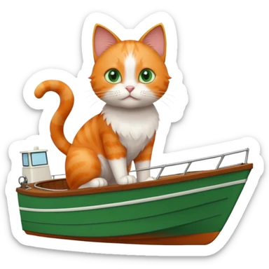 Cat standing on a the edge of an boat  sticker