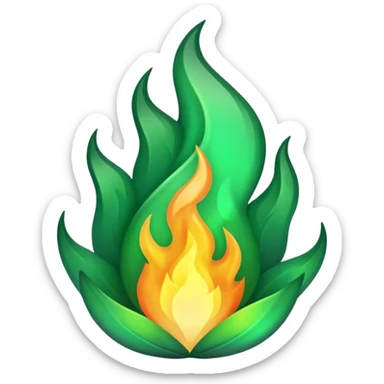 Green fire emoji sticker